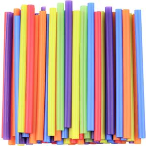 Comfy Package, [100 Count] Jumbo Plastic Smoothie Straws - 8.5"High - Assorted Colors