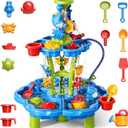 3 in 1 Flower Shape Water Table with Pump for Toddler Kids Ages 3-5 4-8, Summer Outdoor Toys Kids Beach Toys Water Play Sensory Table, Birthday Party Gifts for Toddler Boys Girls Ages 3 4 5 6 7 8