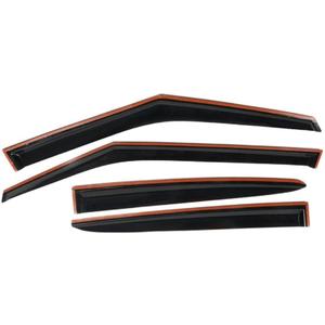 4pcs Sun Rain Guard Window Visors Front Rear Left Driver Right Passenger Upper Side Tape on External Window Style Acrylic Smoke Tinted for Hyundai for Veloster 2012-2017 FZ-WD-HYVEL11