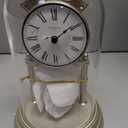 9" Genevieve Mantel Clock with Revolving Pendulum, Silver, Small