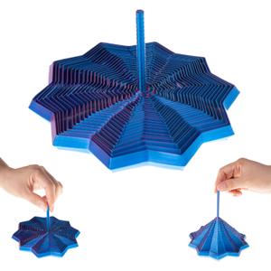 3D Printed Expanded Sensory Fidget Star Honeycomb Spiral Fractal Fidget Star with Handle Stress-Relief Spinning Tower 3D Printed Fidget Toys Birthday