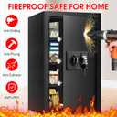 5.2 Cub Large Home Safes Fireproof Waterproof, Anti-theft Fire Safe with Programmable Keypad, Spare Keys and 3 Removable Shelves, Digital Home Security Safe Box for Home Document Money Valuables