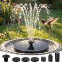 Solar Fountain for Bird Bath, 2026 Upgrade Solar Bird Bath Fountain with 7 Nozzle, 4 Fixed Pipe, Outdoor Standing Floating 1.4W Solar Powered Water Pump Fountain for Garden, Ponds, Pool, Tank (6.3 In)