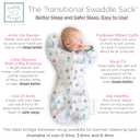 SwaddleDesigns Transitional Swaddle Sack, Arms Up Half-Length Sleeves & Mitten Cuffs, Swaddle for Newborn Transition to Baby Sleep Sack Wearable Blanket, 3-6 mo, Medium 14-21 lb, Watercolor Mountains & Trees