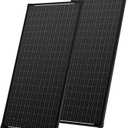 WERCHTAY 200 Watt Solar Panels, 2Pcs 100W 12V/24V Monocrystalline 25% High-Efficiency for RV Rooftop Boat Marine Farm Battery Power Station Generator Off-Grid Applications, (2 Pack 100W, Black)