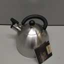 Primula Stewart Whistling Stovetop Tea Kettle Food Grade Stainless Steel, Hot Water Fast to Boil, Cool Touch Folding, 1.5Quart, Brushed with Black Handle
