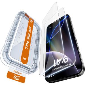 X-it 2 Pack Screen Protector for iPhone 17 Pro 6.3" with Auto-Alignment Kit, Anti-Reflective, Auto Dust Removal, Scratch, Shatter & Drop Resistance, Tempered Glass Full Edge Coverage, Case Friendly