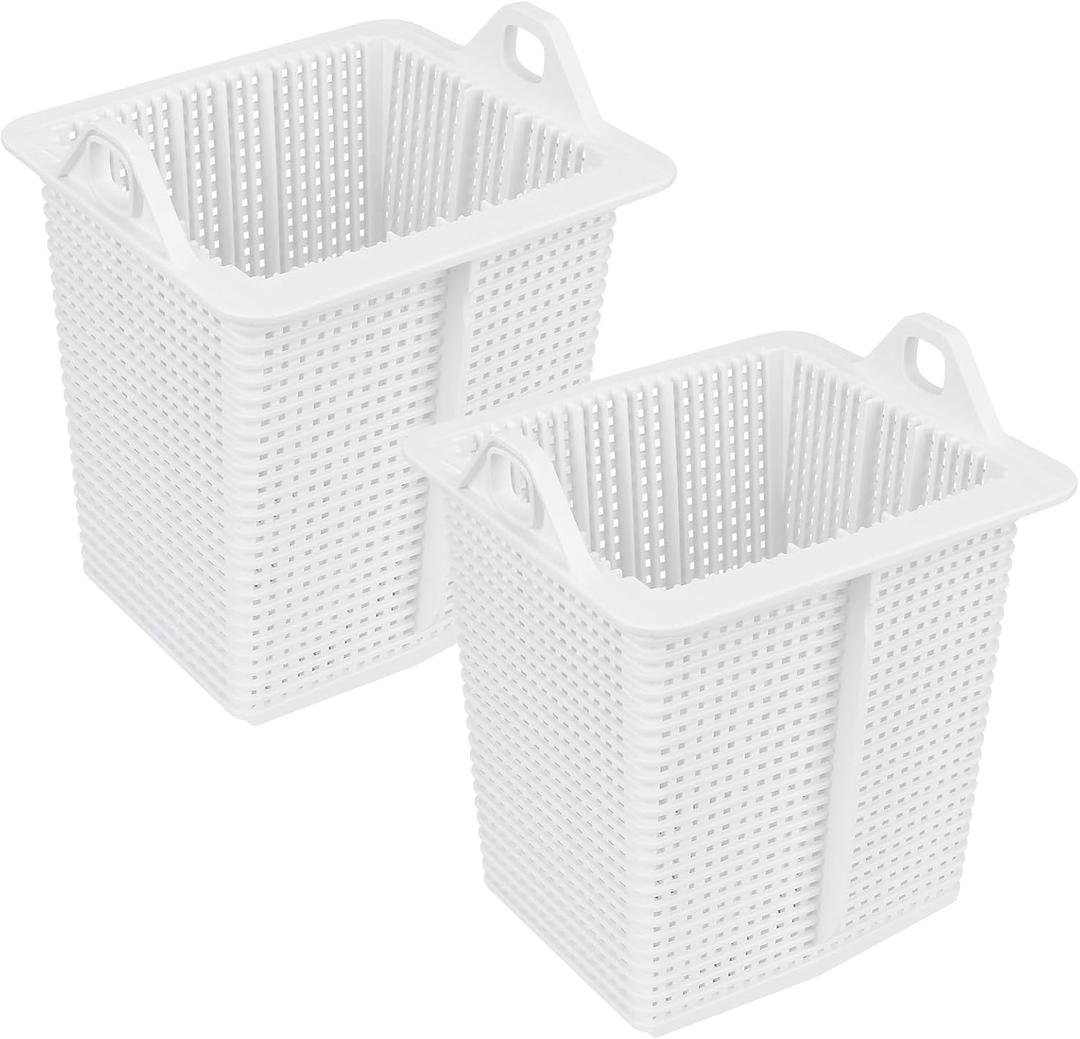 SPX1600M Pool Strainer Basket fit Super Pump, 4X Reinforced w/Handle | Reinforced heavy-duty PP, 2 Pack pool pump basket, Fits Hayward Super Pump SP1600X series SP1615, SP1621, SP1630, etc