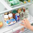 Lazy Susan Turntable for Refrigerator, Square Turntable Organizer for Fridge Cabinet, Pantry, Countertop | 16.5" x 11.1" (Rectangle 2 Pack - Clear)