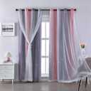 XiDi Pink Grey Ombre Curtain for Girls Bedroom Decor Kids Blackout Curtain for Nursery Room Darkening Rainbow Princess Unicorn Wall Decals Little Girl 52x45 Inches Long 1 Panel