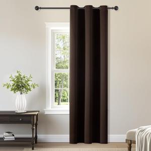 ChrisDowa Grommet Blackout Curtains for Bedroom - Thermal Insulated Room Darkening Curtains for Living Room (1 Panel Set, Brown,42W x 84L)