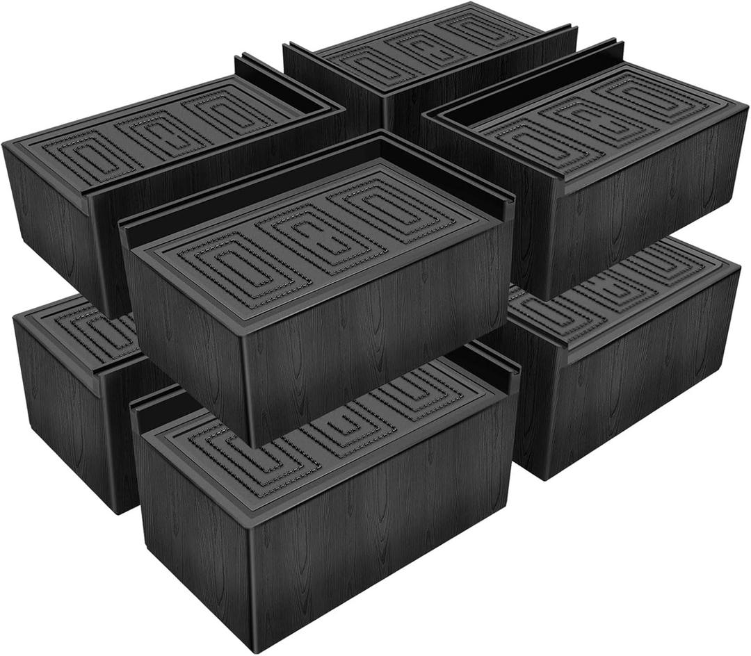 Bed Risers 3 inch,Furniture Risers for Bed Desk Table Sofa Couch,Oversized Rectangle Bed Lfits Risers,Extra Large Supports up to 11000 lbs (8 Pack Black)