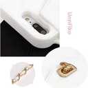 UnnFiko Wallet Case Compatible with iPhone 13 Pro Max, Cute Light Luxury Bag Design, Purse Flip Card Pouch Cover Soft Silicone Case with Handstrap Long Shoulder Strap (White, iPhone 13 Pro Max)