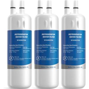 W10295370A Water Filter Replacement, Compatible with EDR1RXD1, Filter 1, WHR1RXD1, W10295370, KAD1RXD1, P8RFWB2L, P8WB2L, P4RFWB, P5WB2L, 46-9081, 46-9930 (3 Pack)