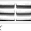 14" x 8" Baseboard Return Air Grille - HVAC Vent Duct Cover - 7/8" Margin Turnback for Flush Fit with Baseboard Work Grill - White [Outer Dimensions: 15.75" W x 9.75" H]