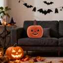 Halloween Pumpkin Plush Pillow Stuffed Toy for Kids - 11.8" Plush Pumpkin Shaped Throw Pillow, Soft Stuffed Fall Halloween Decor for Sofa Bed, Funny Thanksgiving