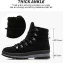 FRACORA Womens Combat Boots Lace Up Ankle Boots Winter Snow Boot Side Zipper Fashion Booties (Brown)