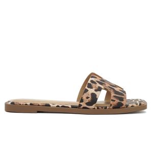 Soda Knit Flat Sandals - Leopard, Size 6
