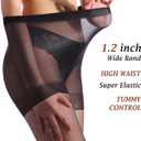 2 x ZIHUA 2 Pairs Sheer Tights for Women, 20 Denier Control Shaping Nylon Ladies Clear Pantyhose S-XL Black Nude (Black, L)