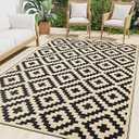 Smiry Outdoor Rug 10x14 ft Waterproof Reversible Boho Mat, Black & Beige
Polypropylene Plastic Straw, Quick Drying, Lightweight Foldable, for Patio, Deck, RV Camping, Backyard and Indoor Outdoor Use