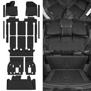 Naibeve Floor Mats for 2021-2026 Toyota Sienna 7 Seats 2nd Row Bucket Seats - All Weather for Toyota Sienna Floor Mats & Trunk Mat & Backrest Mats & Door Sill Guards Waterproof Interior Accessories