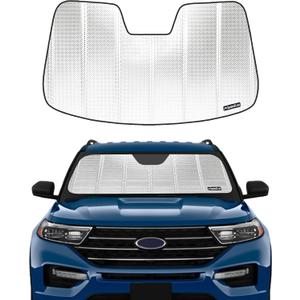 Pigenius Windshield Sun Shade for Ford Explorer 2020-2025. Reflective Aluminum Film Front Window Sunshade - BLAZBLOCK