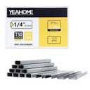 YEAHOME Heavy Duty Staples, 2000 Counts 1/4 inch T50 Staples, 20 Gauge Galvanized 3/8 Inch Crown Upholstery Staple for Pneumatic, Electric T50 StapleGun