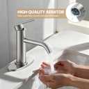 Brushed Nickel Bathroom Faucet for Single Handle HURRAN Bathroom Faucet 1 Hole with Pop-up Drain and Deck, Fits 1 Hole or 3 Hole Installations for Vanity, Bathroom & RV