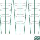 Plant Support Cages for Climbing Plant Upgrade Flower Tomato cage with Stand Stakes and Stable Support Rings, 3 Pack with 12 Clips (36")