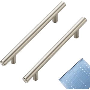 Ravinte 30 Pack | 7.38'' Cabinet Pulls Brushed Nickel Stainless Steel Kitchen Drawer Pulls Cabinet Handles 7-3/8Length, 5 Hole Center with Mounting Template