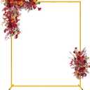 Wedding Arch Backdrop Stand, 6.6x5.2 FT Gold Wedding Arches for Ceremony Square Metal Balloon Arch Stand Garden Arbor Frame for Wedding Birthday Party Baby Shower Photo Booth Background Decoration