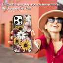 Compatible for iPhone 13 Pro Max Case Cute Aesthetic - Durable Shockproof 6.6 ft Drop Impact Phone Case Cover with Funny Fashion Sunflower 6.7" Black