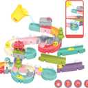 62 PCS Toddler Bath Toys for Kids Ages 3-5 4-8,Large Fun DIY Suction Cup Bathtub Mold Free Shower Toy Set,Duck Slide Building Game Toys for Ages 3 4 5 6 7 8 Year Old,Birthday Gift for Baby Boys Girls