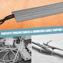 Floor Cord Cover Self Adhesive Cord Hider,10FT Cable Management, Extension Strip Protector for Wires, Prevent Cable Trips for Offices, Gyms, Exhibitions Cavity:0.39"(W) x 0.27"(H) Gray Wood