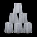 LAMPWELL KORA Clip-on Chandelier Lamp Shades, Set of 6,Small Barrel,5.2"4"H5.2", Organzy Ribbon, Handmade, Modern Decorative, ONLY FOR CANDLE BULB, White