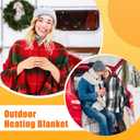 2 Pcs USB Heated Shawl Heating Scarf Heated Blanket Portable Electric Heating Wrap Shawl Home Office Camping(Buffalo)