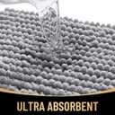 OLANLY Thick Small Bathroom Rugs 24x16, Extra Soft Absorbent Chenille Bath Rugs, Rubber Backing, Machine Wash Dry, Bath Mats for Bathroom Floor, Tub and Shower, Home Decor Accessories, Grey