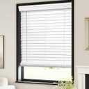 LazBlinds 2-inch Cordless Faux Wood Blinds with Royal Valance, Room Darkening Horizontal Window Blinds, Inside Mount Blinds for Windows - Fit for Window 22.625'' W x 36'' H - White