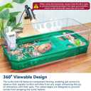 Aquatic Turtle Tank Habitat Kit Stone+Filter+Heat Lamp Enhancing Interaction with 360 Viewing, Standalone Filtration, DIY Creative Zone, Enriched Living (Green, X-Large[with Light])