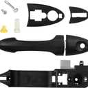 TQPONLY Exterior Door Handle & Reinforcement Plate Kit,for 2000-2007 Ford Focus Front Left Driver Side,Replaces 81970 6S4Z-5426685-C 6S4Z-5426685-A Outer Door Handle Assembly with Bracket Base