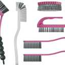 6 PCS Cleaning Brush, Scrub Brush Set for Kitchen and Bathroom Household Use with Various Brushes for Cleaning Dishes, Tiles, Corners and Floors Color Purple
