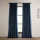HPD Half Price Drapes Heritage Plush Velvet Curtains 84 Inches Long Room Darkening Curtains for Bedroom & Living Room 50W x 84L, (1 Panel), Eternal Blue (50"W x 84"L (Pack of 1), Eternal Blue)