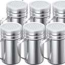 Accmor 6 pcs Stainless Steel Dredge, Salt Pepper Dredge Shakers with Handle, Seasonings Spice Shakers with Lid, 14 Ounce