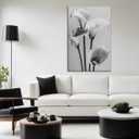 Black and White Flower Wall Art Calla Lily Picture Elegant Floral Canvas Prints Modern Painting Ready to Hang for Bathroom Living Room Bedroom Home Office Decor Framed(Flower-12,12.00"x18.00")