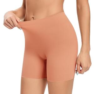 Seamless Shaping Boyshorts Panties for Women Slip Shorts Under Dress Shapewear Shorts Tummy Control Underwear (A# Brown-3, Large)