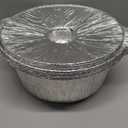 74.4 OZ Disposable Aluminum Pot with Lid Disposable Pots Oven-Ready, Aluminum Disposable Pots Round Foil Pans for Cooking, Baking, and Heating Food Container Stove Compatible Baking Foil Pan 5PCS