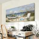 amatop Seaside Wall Art Coastal Landscape Print For Living Room 48X24 In