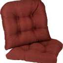 Klear Vu Gripper Overstuffed Universal Non-Slip Dining Chair Cushions for Kitchen Decor or Office Use, U-Shaped Skid-Proof Seat Pad, 15x15 Inches, 2 Count (Pack of 1), Solid Flame Red