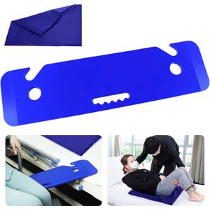 YHK Transfer Board and Slide Board, Plastic Slide Board for Transferring, Slide Assist Device for Seniors Transfer to Wheelchair, Bed, Toilet, Car, Hold up to 440 lbs, Slide Sheet 16"x24", Blue