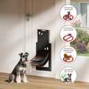 3-Flap Dog Door, Doggy Doggie Door, Cat Door for Install in Interior and Exterior Doors or Wall, Insulation Layer, 2 Magnetic Flaps, Closing Panel, Never Rust, for Pets Up to 45lb (Medium)